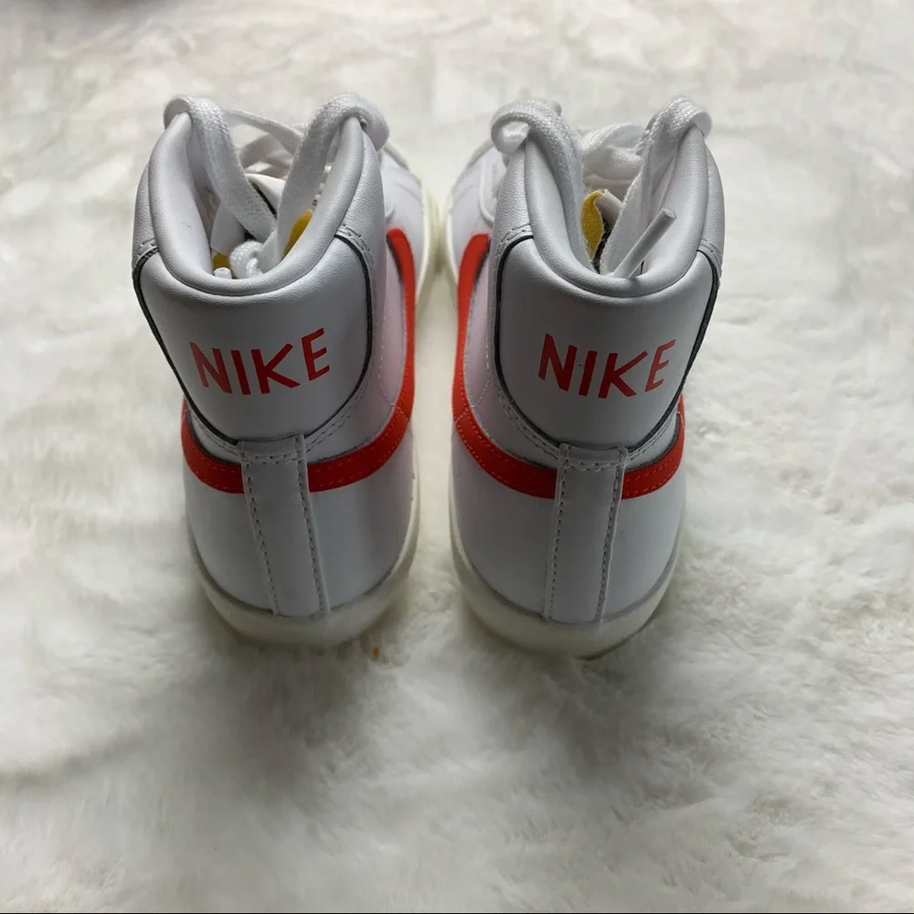 Nike Women's White & Red High-Top Sneakers